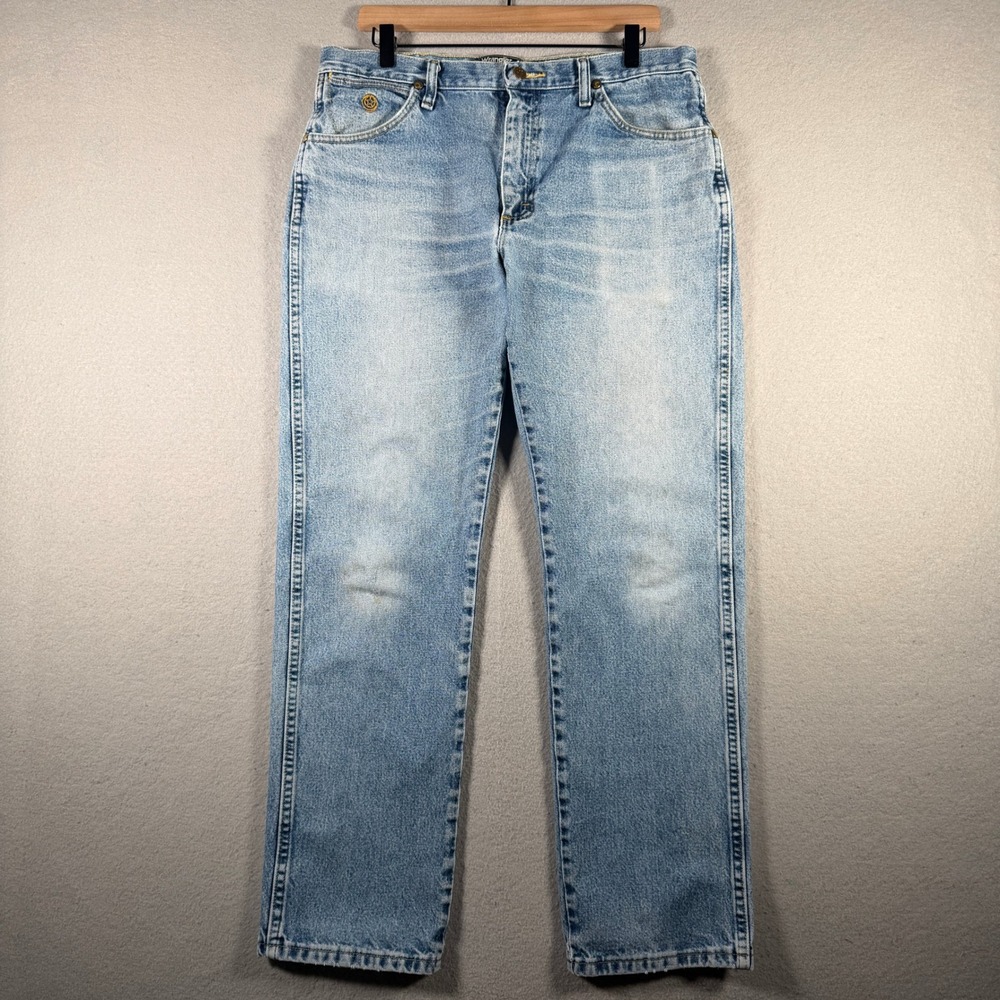 Wrangler George Strait Collection Mens Light Wash Straight Jeans 1013MGSHD 34x30